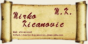 Mirko Kićanović vizit kartica